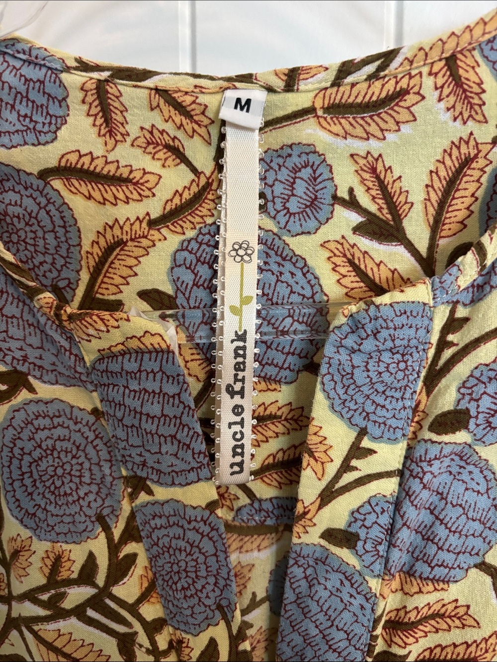 Uncle Frank Yellow and Blue Floral Midi Dress - Picture 2 of 5